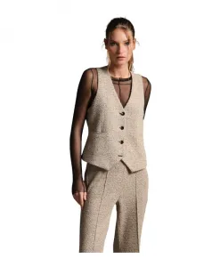 Женский жилет Bouclã из трикотажа бежевого цвета Mason'S, бежевый