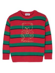 Moschino Kids свитер с вышивкой Teddy Bear, красный