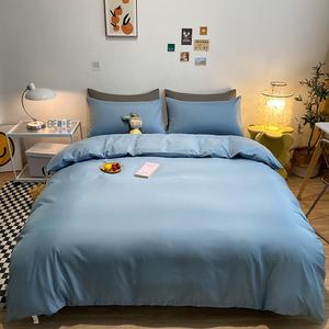 LUOLAI HOME Комплект постельного белья, 120 см, 3 предмета, простыня, цвет светло-голубой серый