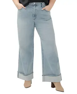 Популярные джинсы Plus Size с высокой посадкой и широкими штанинами Silver Jeans Co., синий