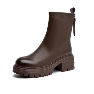 AOKANG Коричневые женские ботильоны, цвет Brown