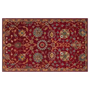 Ковер из шерсти с цветочным рисунком в рамке Heritage Lisbon Safavieh, 183x183 см