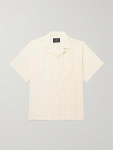Рубашка из хлопка-вуали с вышитым полосатым воротником Punta PORTUGUESE FLANNEL, экрю
