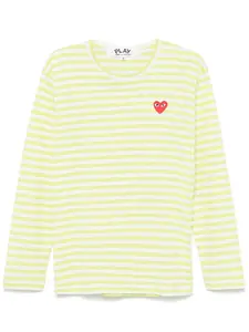 Полосатая футболка с логотипом Comme Des Garçons Play, зеленый