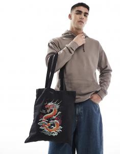 Сумка-шоппер PRNT Dragon черного цвета