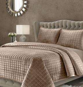 Комплект постельного белья Florence Velvet Solid Oversized Quilt Set, Twin Tribeca Living, серо-коричневый