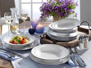 Столовый сервиз Friesland Jeverland Kleine Breeze, сервиз из 12 предметов, фарфоровые тарелки, синий