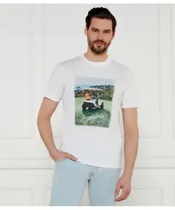 Футболка с круглым вырезом в рубчик Regular fit Jacob Cohen, белый