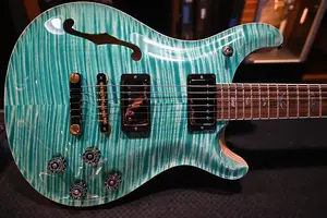 PRS Wood Library McCarty 594 полуакустическая, 35-я годовщина выпуска Danville Music, верхняя дека Artist Top - Багамский синий #8204