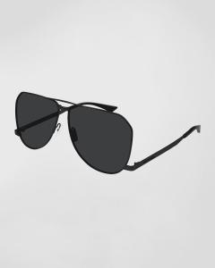 Мужские солнцезащитные очки-авиаторы SL 690 Dust Metal Saint Laurent, цвет Semimatte Black