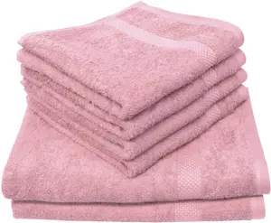 Набор полотенец Dyckhoff "Планета" (комплект, 6 шт., 4 полотенца для рук (50х100 см) - 2 банных полотенца (70х140 см), 4 полотенца для рук (50х100 см), 2 полотенца для душа (70х140 см) (6 шт.), цвет rose