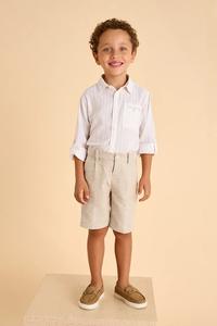 Детские брюки-шорты с добавлением льна Mayoral, бежевый