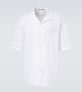 Вышитая рубашка из хлопкового поплина Acne Studios, белый