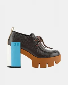 Кожаные туфли на шнурках с платформой и массивным каблуком United Nude, коричневый