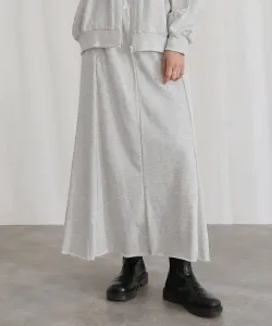 Мини-юбка-клеш из флиса с необработанным краем Pourvous, цвет Oatmeal