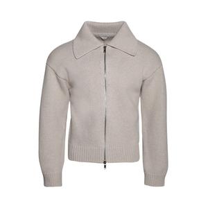 Кардиган Bottega Veneta Zip-Up Knitted Cardigan 'Dove Melange', серый