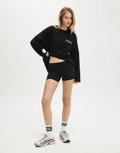 Лонгслив Cotton On с длинными рукавами и принтом, черная