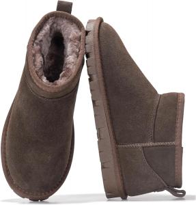 Женские ботинки Project Cloud на щиколотку из 100% натуральной кожи - водоотталкивающие с подошвой из пены с эффектом памяти - удобная обувь для осени 2025 (Hikey), Chocolate Brown Suede