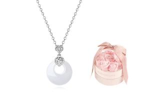 SHEEHHYY Халцедоновое ожерелье из серебра 925 пробы S925 для женщин