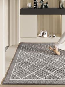 Dajiang Ковер 81х122 см для прихожей, грязеотталкивающий, с противоскользящим покрытием, алмазный узор, светлосерый