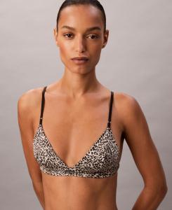 Женский атласный бюстгальтер-треугольник без подкладки, модель QF8392 Calvin Klein, Brushed Lopard