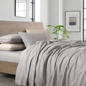 Предварительно выстиранный комплект простыней из бельгийского льна и хлопка Egyptian Linens, белый