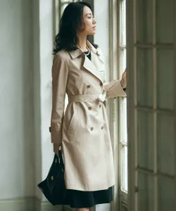 Длинный тренч из хлопка и полиэстера, габардин 23Rd Ward S, цвет Beige [033]