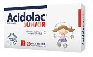 Пробиотик для детей Acidolac Junior Smak Truskawkowy Probiotyk Do Ssania, 20 шт