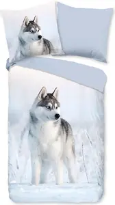 Пододеяльник Good Morning 155x220 + 1* 80x80 см - собака хаски Muller Textil