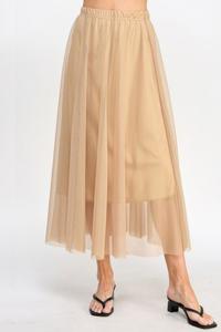 Юбка из сетки с блестками Truedames, серо-коричневый