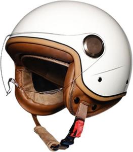 Шлем опенфейс TYWCJW, белый / коричневый