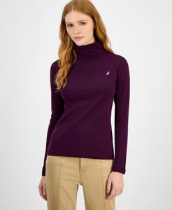 Женская хлопковая водолазка с длинными рукавами, только онлайн Nautica Jeans, Aubergine