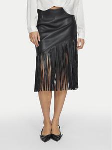 Юбка из искусственной кожи, стандартного кроя Vila, черный