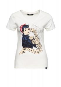 Рубашка с принтом и крупным винтажным принтом спереди We Can Do It Queen Kerosin, кремовый