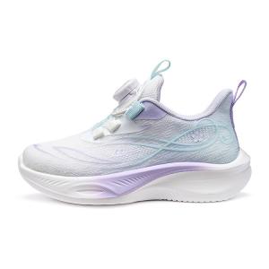 Детские кроссовки для бега низкие с амортизацией, легкие, устойчивые к истиранию, увеличивающие рост WARRIOR, белый фиолетовый синий