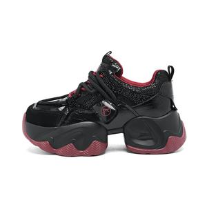 KEKAFU Женские черные кроссовки лоу-топ с массивной подошвой, цвет Black