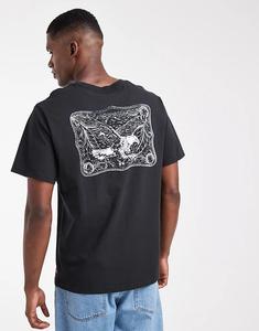Футболка свободного кроя Levi's с принтом орла и пряжкой на спине, черного цвета