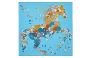 Шёлковый платок Robe Legere женский синий HERMES