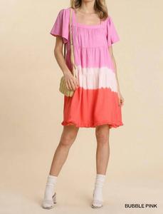 Платье с цветными блоками и эффектом омбре в розовом Umgee
