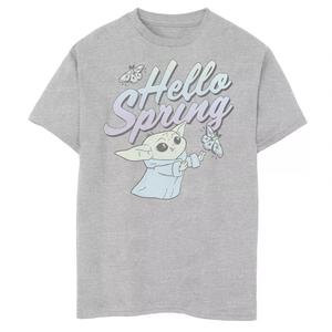 Футболка с рисунком «Hello Spring» для мальчиков 8–20 лет «Звездные войны, мандалорец» Star Wars