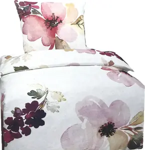 Постельное белье из высококачественного хлопка, цветочный рисунок, белое и розовое, 135х200 см, 80х80 см: 2 предмета. aboutyourhome-shop