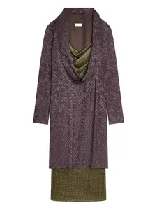 Платье миди с узором Dries Van Noten, красный