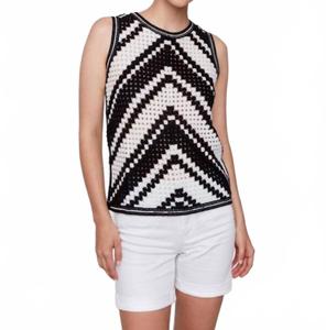 Черная полосатая вязаная майка CHARLIE B