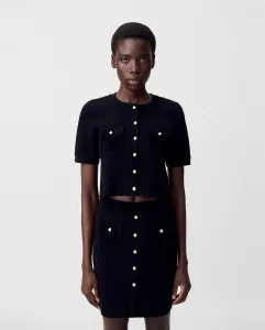 Женский кардиган из бархатного трикотажа Claudie Pierlot, черный