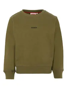 Толстовка с вышитым логотипом Hugo Kids, зеленый