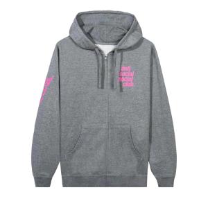 Толстовка на молнии с разрезом Anti Social Social Club, цвет Серый