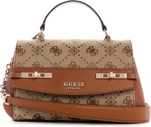 Женская сумка GUESS Melinda с логотипом и верхней ручкой, Latte Logo