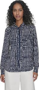 Женская шифоновая блузка Calvin Klein с длинными рукавами и завязкой на шее, Navy/Cream
