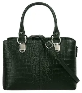 Сумка через плечо Cluty, натуральная кожа, производство Италия, зеленый