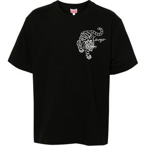 Футболка с вышитым принтом Crewneck KENZO, черный